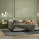 Wood-Effect Rattan Panel Bedside Tables Set - 2 Pack, Brown