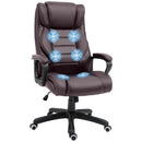 Brown High Back Executive Office Chair with Vibration Massage