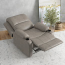 Brown Microfibre Recliner Armchair with Leg Rest and Cup Holder