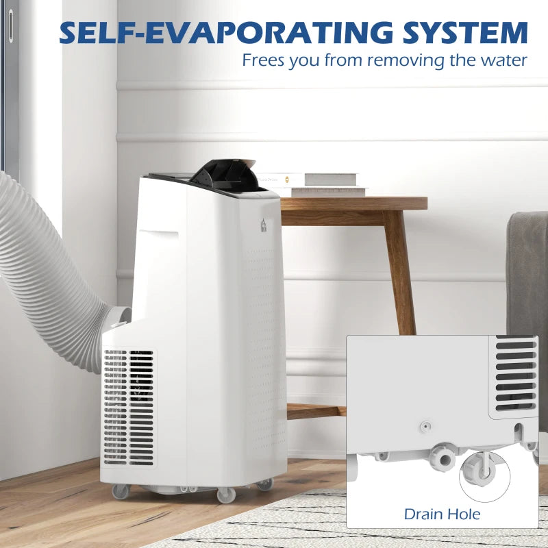 Portable 14,000 BTU Air Conditioner - WiFi Smart Home, Dehumidifier, Fan, 24H Timer - White