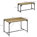 4-Person Natural Dining Table and Bench Set