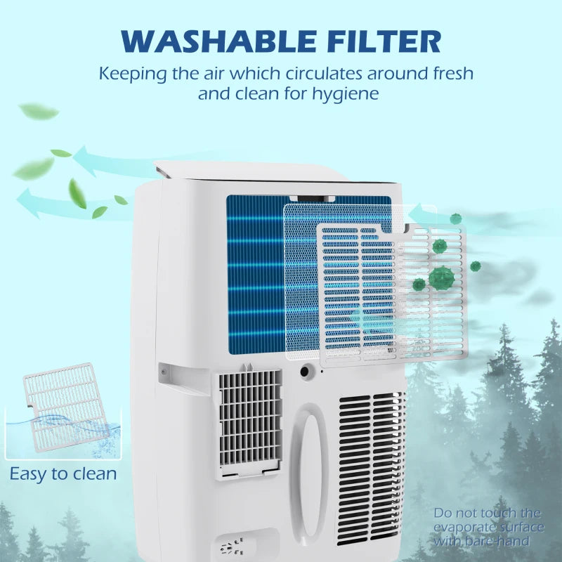 14,000 BTU Portable Air Conditioner with LED Screen - White
