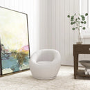 White Swivel Upholstered Accent Chair for Home