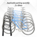 Black Bike Storage Rack - Wall or Floor Mount Bicycle Stand (5 Racks)