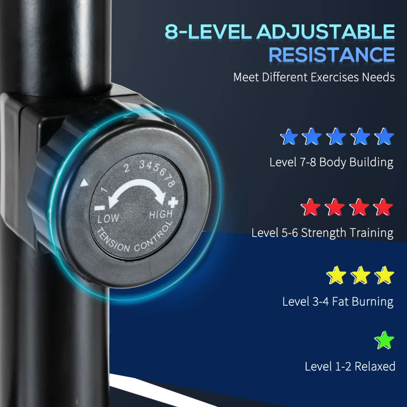 Black Elliptical Cross Trainer with 8 Levels Resistance & LCD Monitor