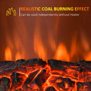 Black Electric Fireplace Heater with LED Flame Effect - 2000W