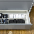 Grey 3-Drawer Storage Cabinet with Pine Wood Legs, 75x42x75cm