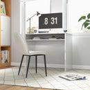 White Modern Home Office Desk with Storage Shelf - 90 x 50cm