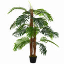 4ft Green Artificial Palm Tree Plant with 19 Leaves - Indoor/Outdoor Decor