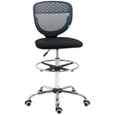 Grey Mesh Drafting Chair with Lumbar Support