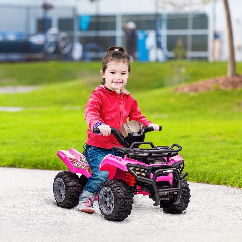 6V Pink Kids Electric Ride-On Quad Bike with Music | Ages 18-36 Months