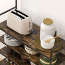 Rustic Brown Industrial Coat Stand with Shoe Storage and 5 Hooks