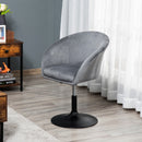 Grey Swivel Fabric Bar Stool with Adjustable Height