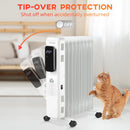 White 2000W Oil Filled Radiator Heater with Timer & Remote Control