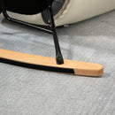 Grey and Cream Upholstered Rocking Chair for Nursery and Living Room