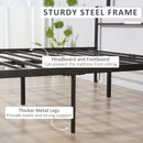 Black Metal Double Bed Frame with Storage Space