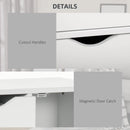 White Freestanding Bathroom Storage Cabinet with 4 Drawers and Door