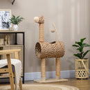 Cat Tree Play Tower with Scratching Posts and Toys, Giraffe Design, 48.5 x 34.5 x 101 cm