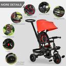 Red 4-in-1 Kids Trike with Adjustable Seat & Canopy