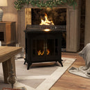 Black Ethanol Fireplace Stove with Stainless Steel Flame Snuffer