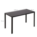 Black Glass Dining Table for 4 - Modern Rectangular Design