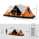Orange 6-Person Tent with 2 Rooms, Rainfly & Accessories