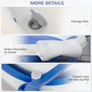 Blue Foldable Baby Bathtub Set with Thermostatic Water Plug