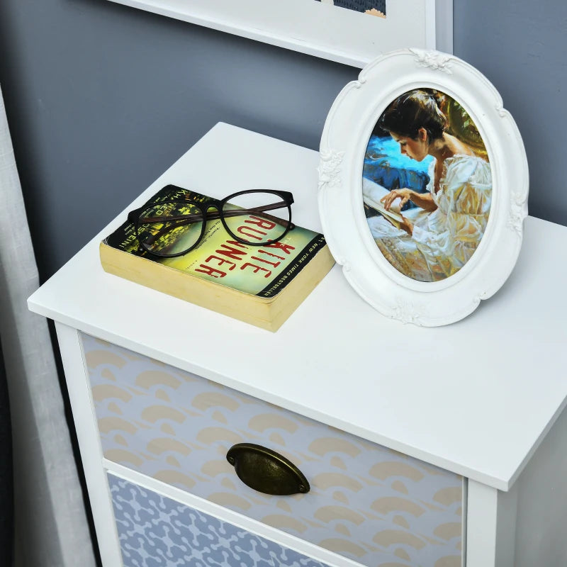 Purple 5-Drawer Slim Storage Cabinet Organizer