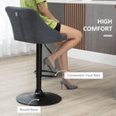 Modern Dark Grey Swivel Bar Stools Set of 2 with Armrests and Footrest