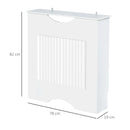White Slatted Radiator Cover Cabinet 82H x 78W x 19D