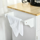 White Kitchen Island Cart with Storage Drawers and Cabinets