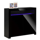 Black LED High Gloss Storage Cabinet with RGB Lighting