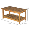Acacia Wood Two-Tier Garden Table - Natural Wood Finish