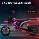 Pink Electric Motorbike with Music & Horn, 12" Tyres, 16km/h Speed