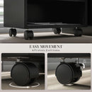 Black 3-Compartment Printer Cart with Wheels