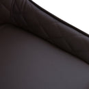 Brown Rhombus Tufted Dining Chairs Set of 2 - Modern Leather Style