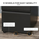 Black 3-Drawer Lockable Metal File Cabinet for Letter A4 Legal Size