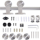 Stainless Steel Sliding Door Hardware Kit - Black - Single Door 2000mm