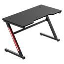 Black Z-Shaped Gaming Desk with Cable Management - 1.2m