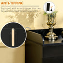 Black Modern Storage Cabinet with Drawer and Shelf