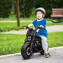 Black Kids Electric Motorbike with Siren, Horn, Headlights, Music & Training Wheels - Ages 3-5