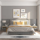 Modern White Bedside Table with Drawer and Shelf