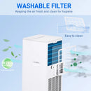 Portable 5000 BTU Air Conditioner, 4-in-1 Unit, Dehumidifier, Cooling Fan - White, Remote Control, 2 Speeds, 24H Timer