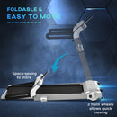 Silver Electric Folding Treadmill with Quick Speed Controls and LED Monitor