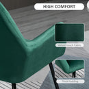 Green Modern Upholstered Armchair with Metal Base for Living Room