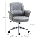 Light Grey Swivel Office Chair with Mid Back & Faux Leather