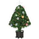 2FT Pre-lit Multicoloured Fibre Optic Christmas Tree with LED Lights - Green