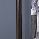 Dark Walnut Bamboo Coat Stand with Shelves and Fabric Storage Box