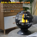 Black Globe Tabletop Bioethanol Fireplace with Lid