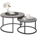Wood Effect Black Nesting Coffee Tables Set